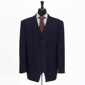 Jones New York 46R Navy Solid 3-Button Sport Coat Blazer Jacket